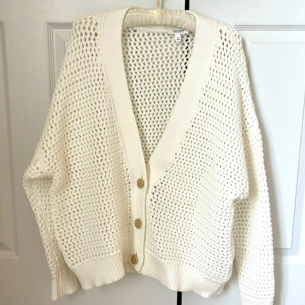 Haven Well open stitch cardigan.
